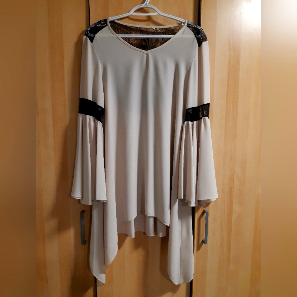 Joseph Ribkoff Backless Net Top in Beige and Black - Picture 8 of 8
